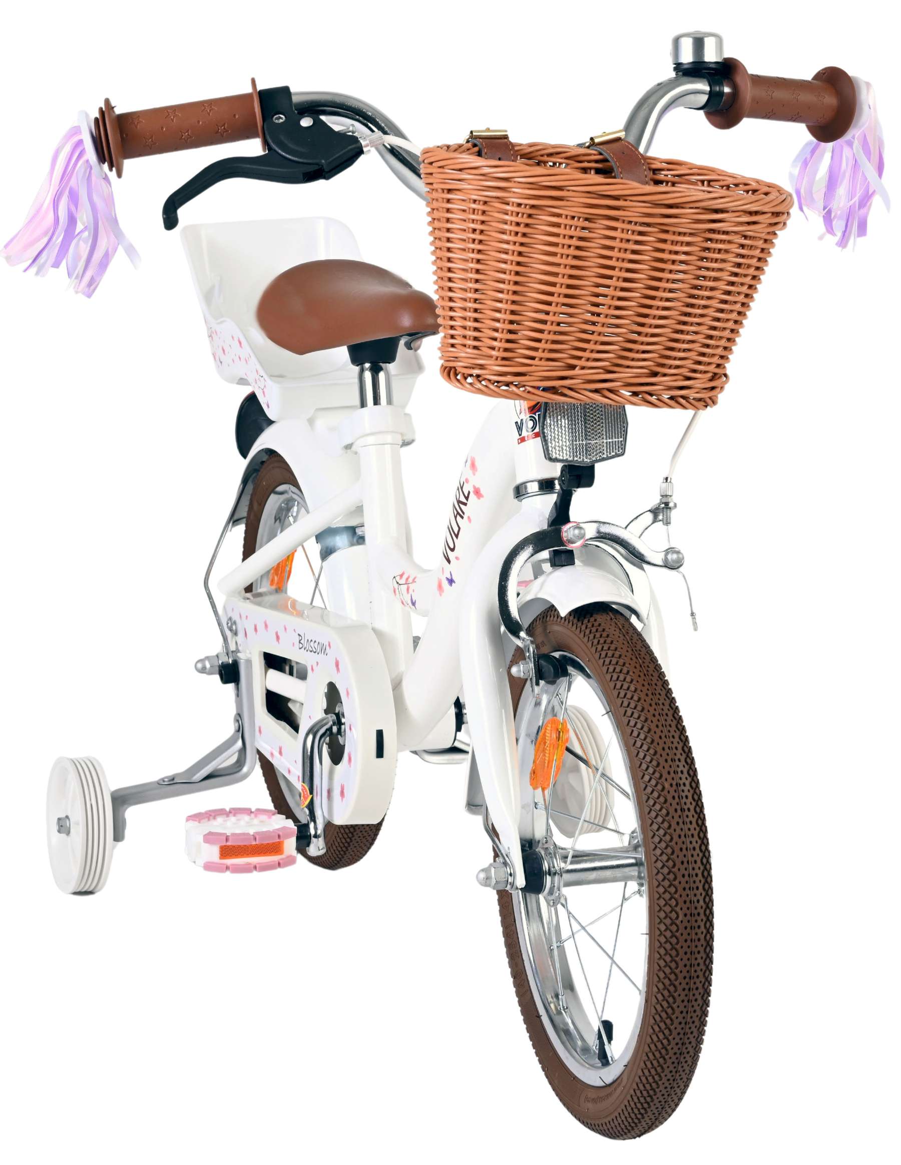 Vlatare Blossom per bambini ragazze in bicicletta da 14 pollici bianche