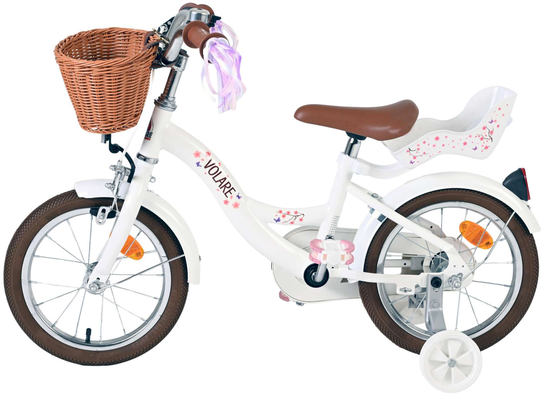 Vlatare Blossom per bambini ragazze in bicicletta da 14 pollici bianche