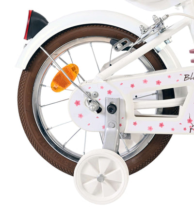 Bicicleta infantil Volare Blossom - niña - 14 pulgadas - blanca - dos frenos de mano