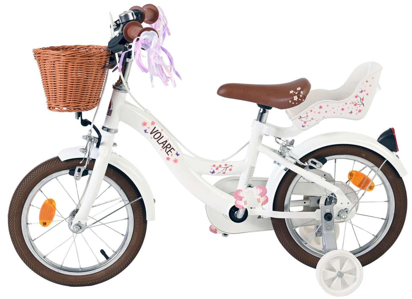 Bicicletta per bambini Volare Blossom - ragazze - 14 pollici - bianca - due freni a mano