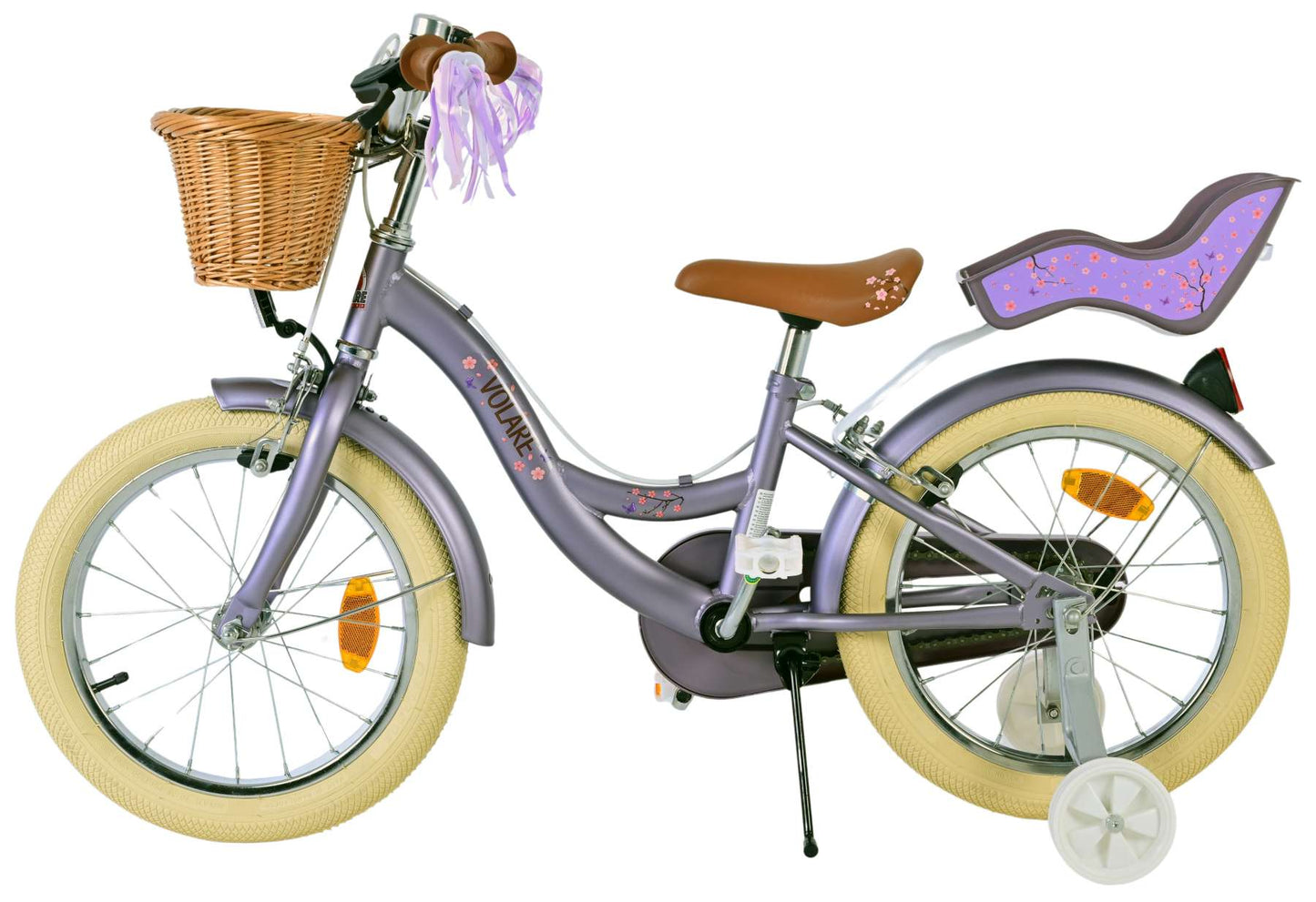 Valorare Blossom per bambini ragazze per bambini da 16 pollici freni a due mani viola