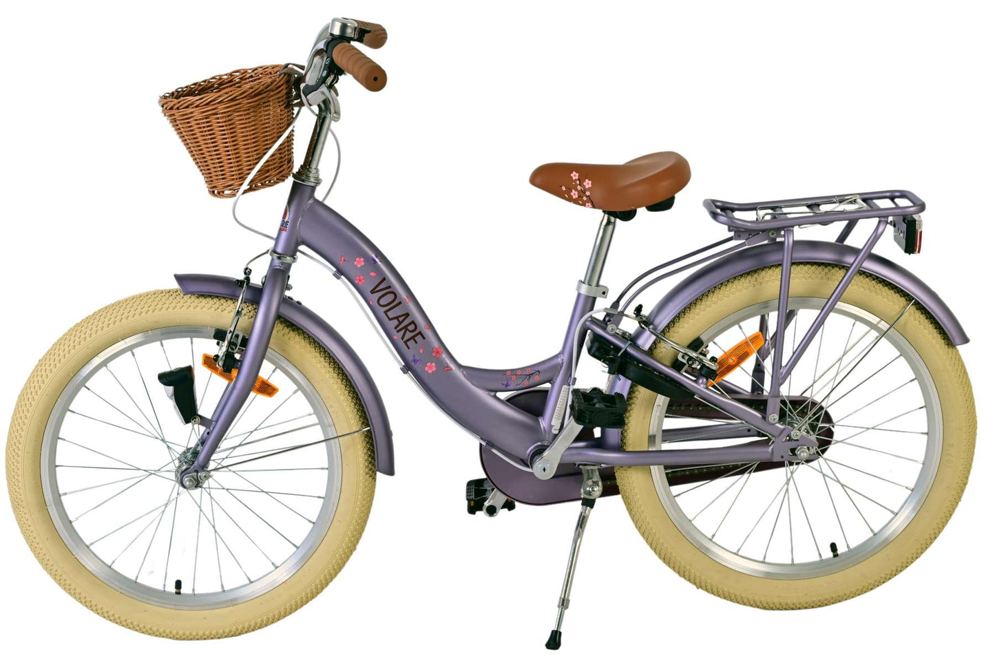 Volare Blossom Bicycle para niños - Niñas - 20 pulgadas - Púrpura - Dos frenos de mano