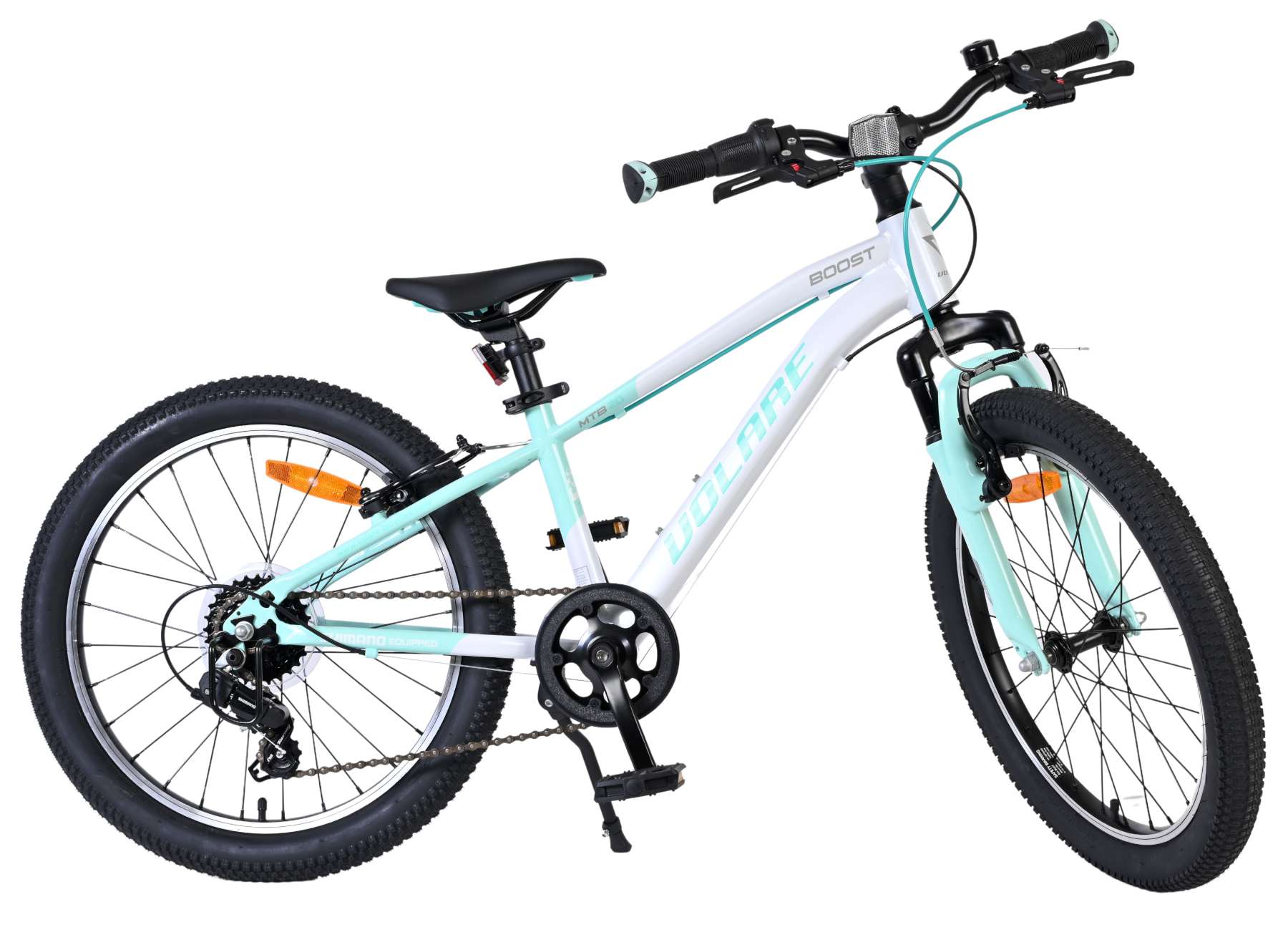 Volare boost kinderfiets - 20 inch - 7 speed - wit mintgroen