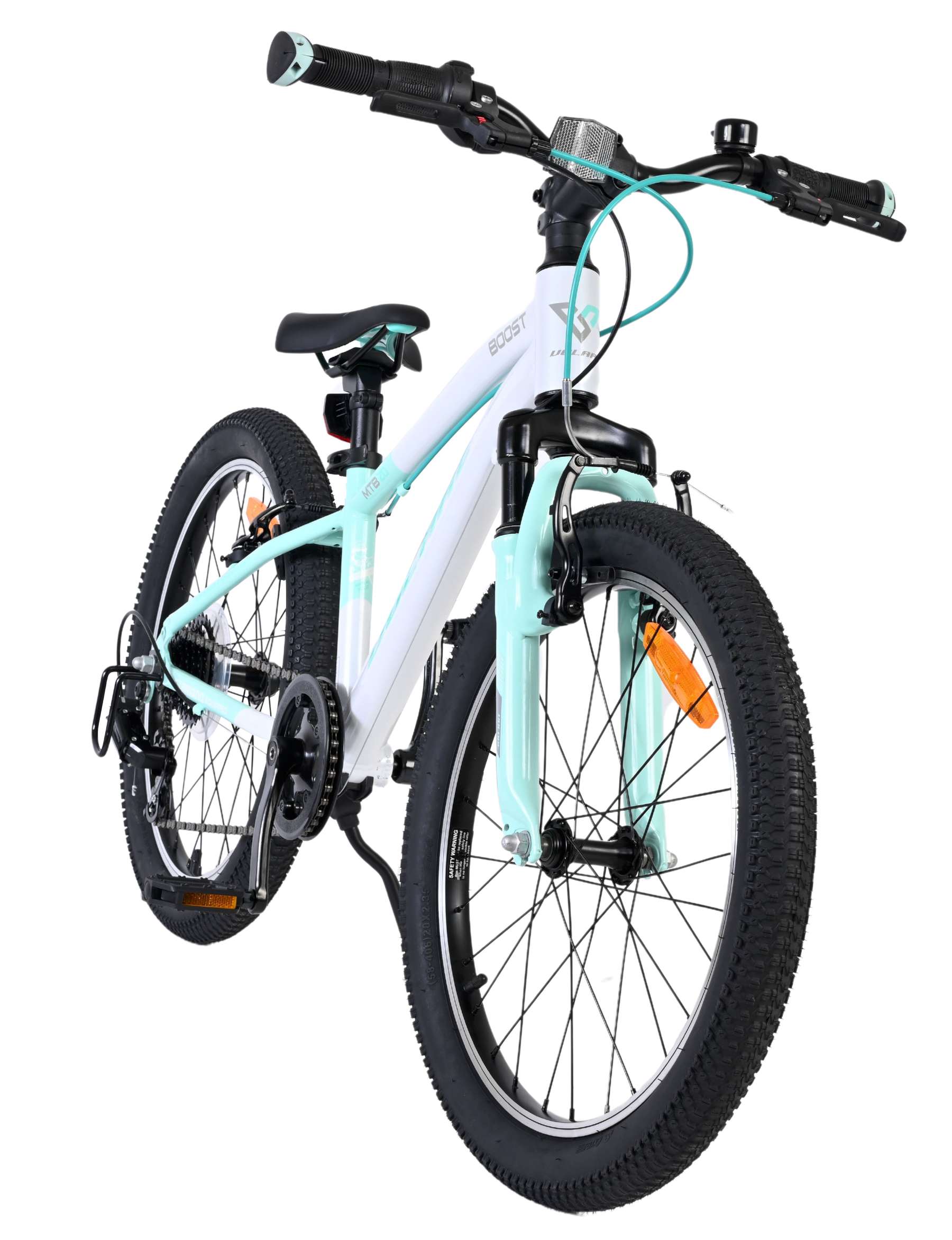 Volare boost kinderfiets - 20 inch - 7 speed - wit mintgroen