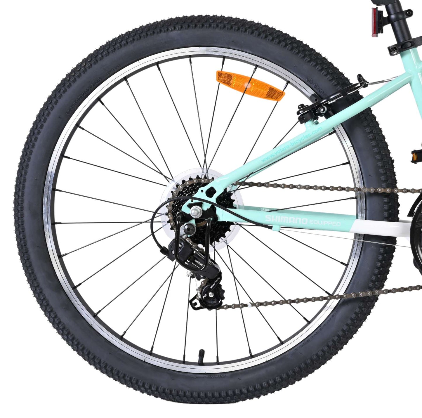 Bicicleta infantil Volare boost - 24 pulgadas - 21 velocidades - blanco verde menta