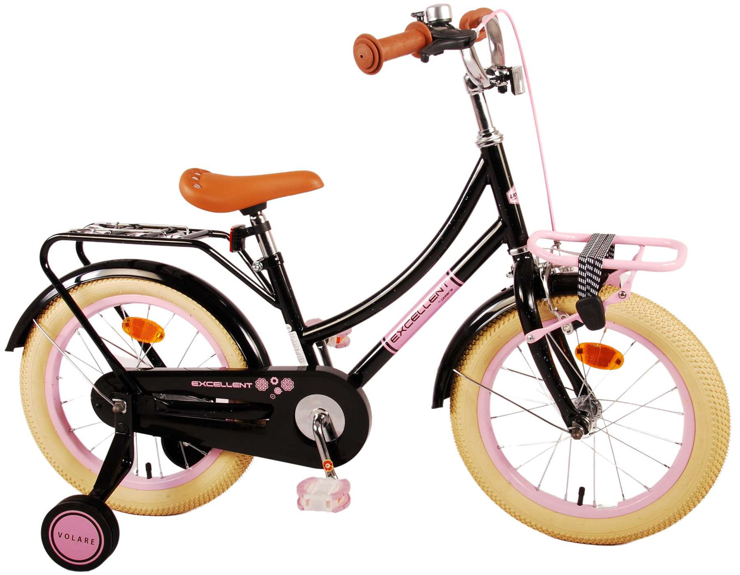 Volare Excelente bicicleta para niños - niñas - 16 pulgadas - negro - 95% ensamblado