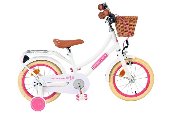 Excelente bicicleta para niños Volare - niñas - 14 pulgadas - blanca