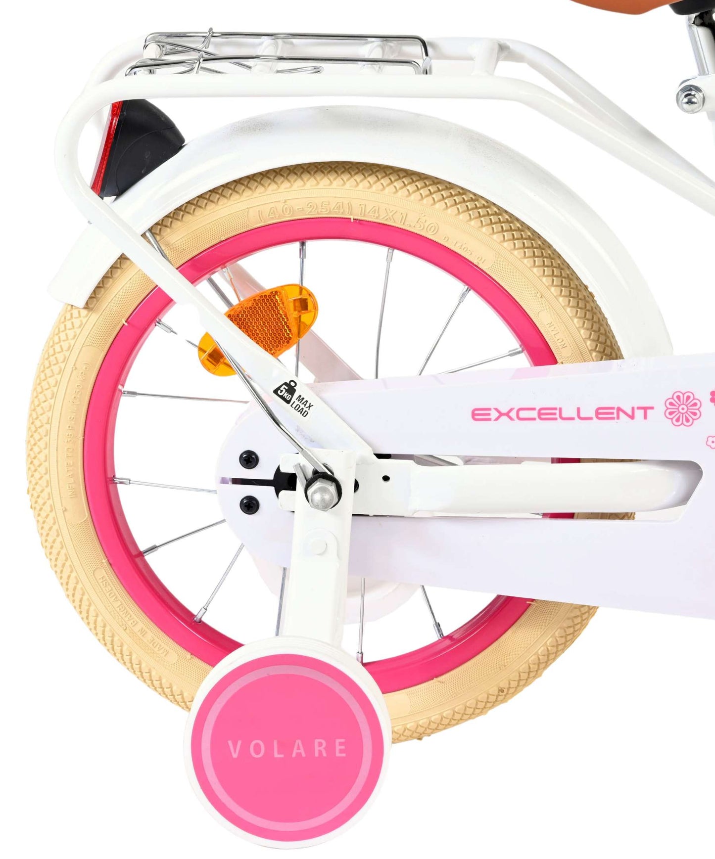 Excelente bicicleta para niños Volare - niñas - 14 pulgadas - blanca