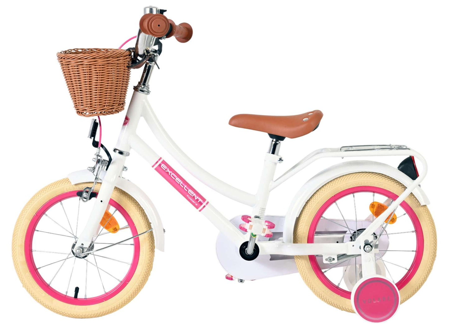 Excelente bicicleta para niños Volare - niñas - 14 pulgadas - blanca