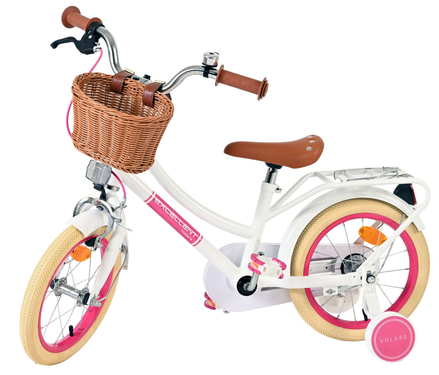 Excelente bicicleta para niños Volare - niñas - 14 pulgadas - blanca