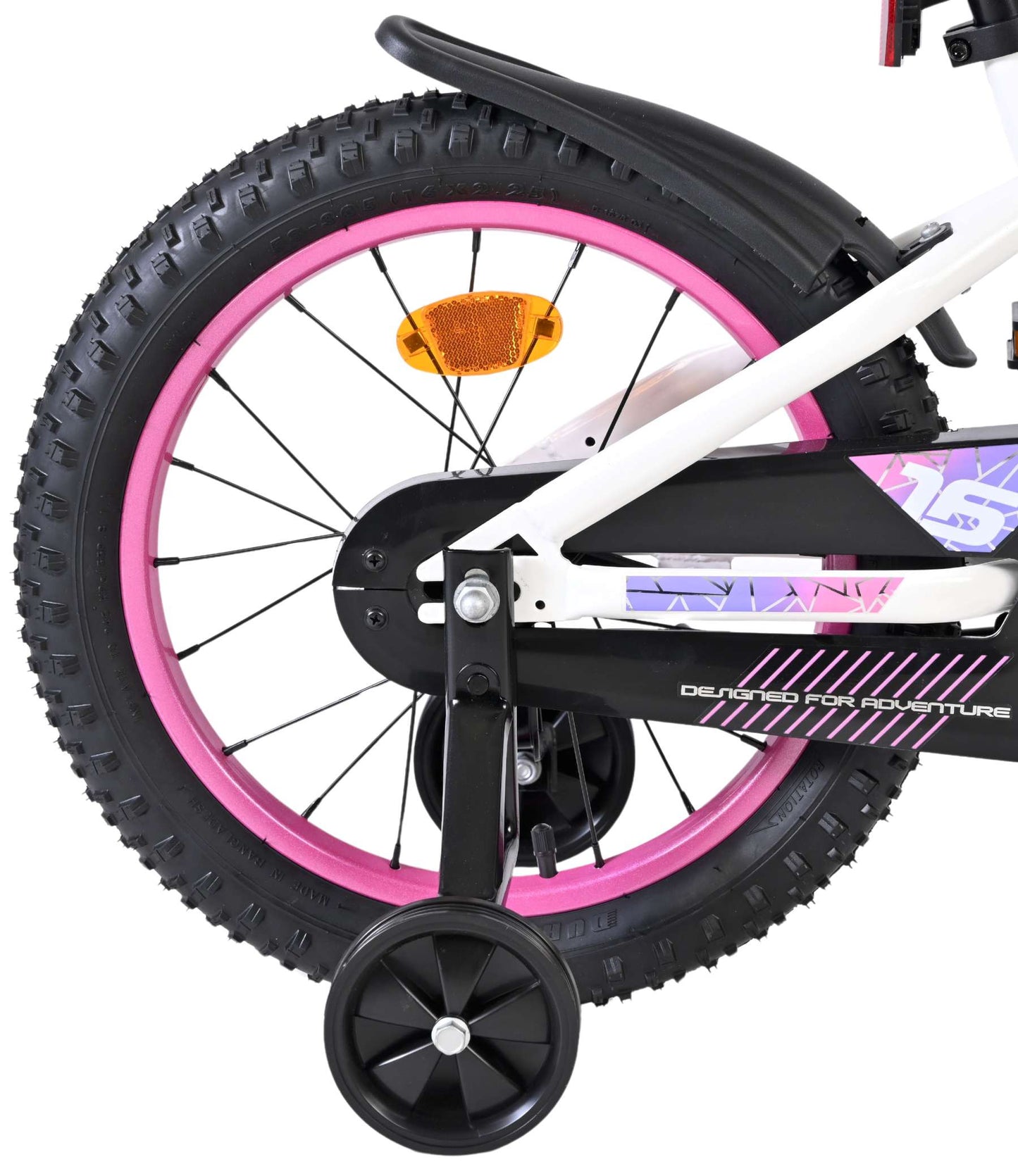 Bicicleta infantil Volare Lily - niña - 16 pulgadas - blanco rosa violeta