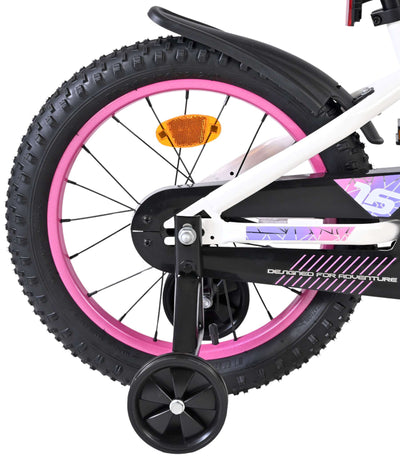 Bicicletta per bambini Volare Lily - ragazze - 16 pollici - bianco rosa viola
