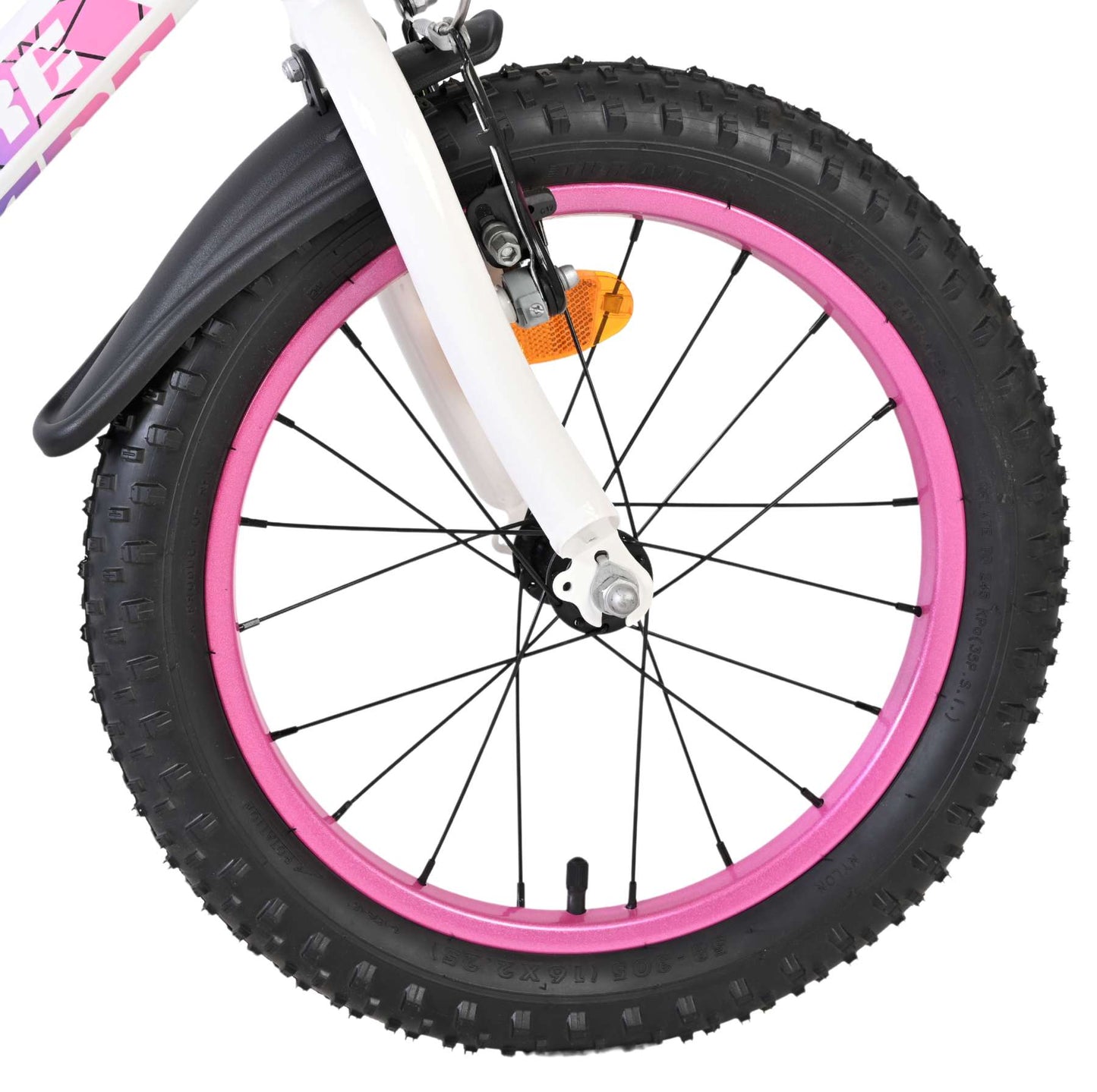 Bicicletta per bambini Volare Lily - ragazze - 16 pollici - bianco rosa viola - due freni a mano