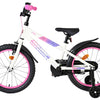 Volare lily kinderfiets - meisjes - 18 inch - wit roze paars - twee handremmen