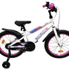 Volare lily kinderfiets - meisjes - 18 inch - wit roze paars - twee handremmen