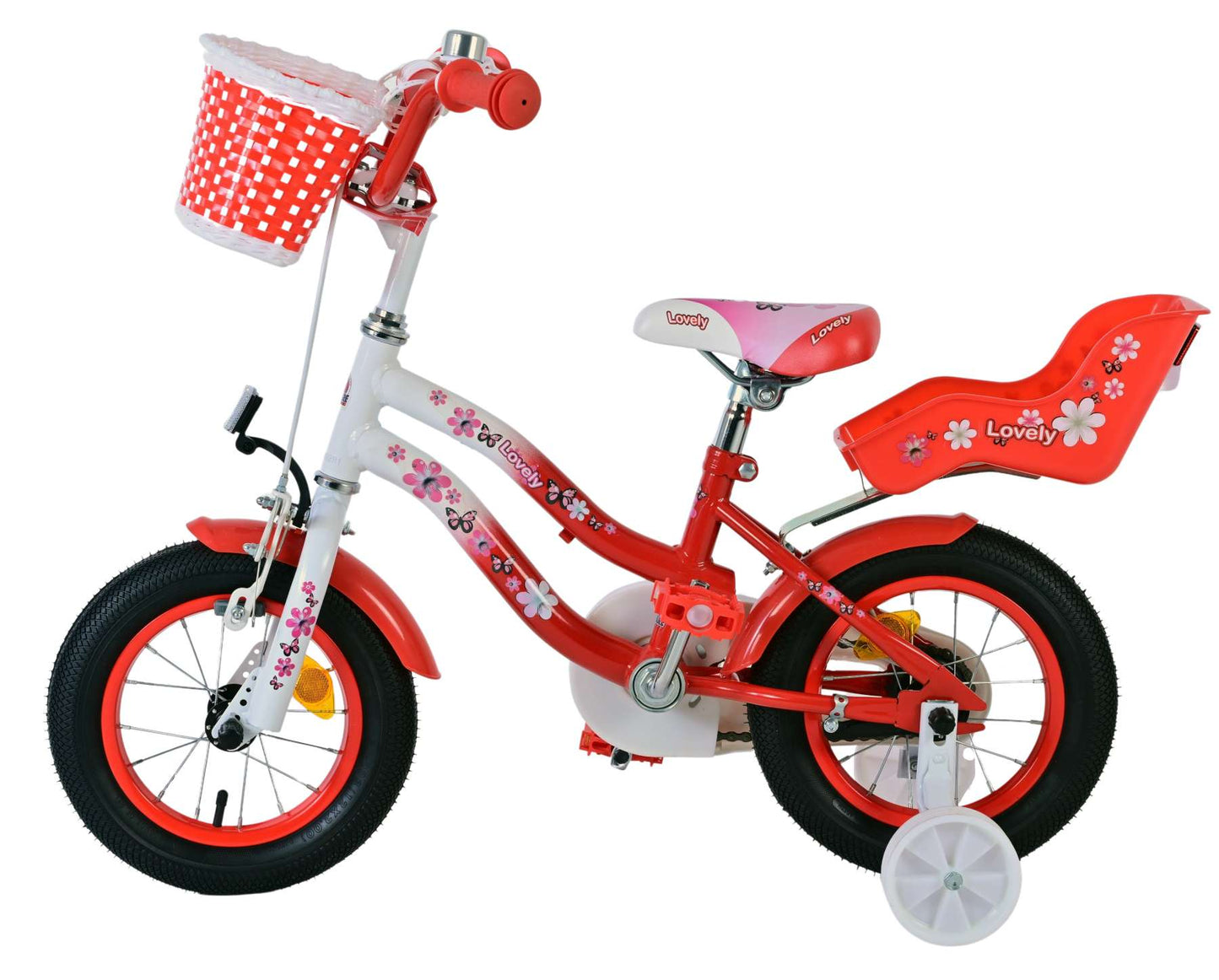 Volare Lovely Kinderfiets - Meisjes - 12 inch - Rood Wit