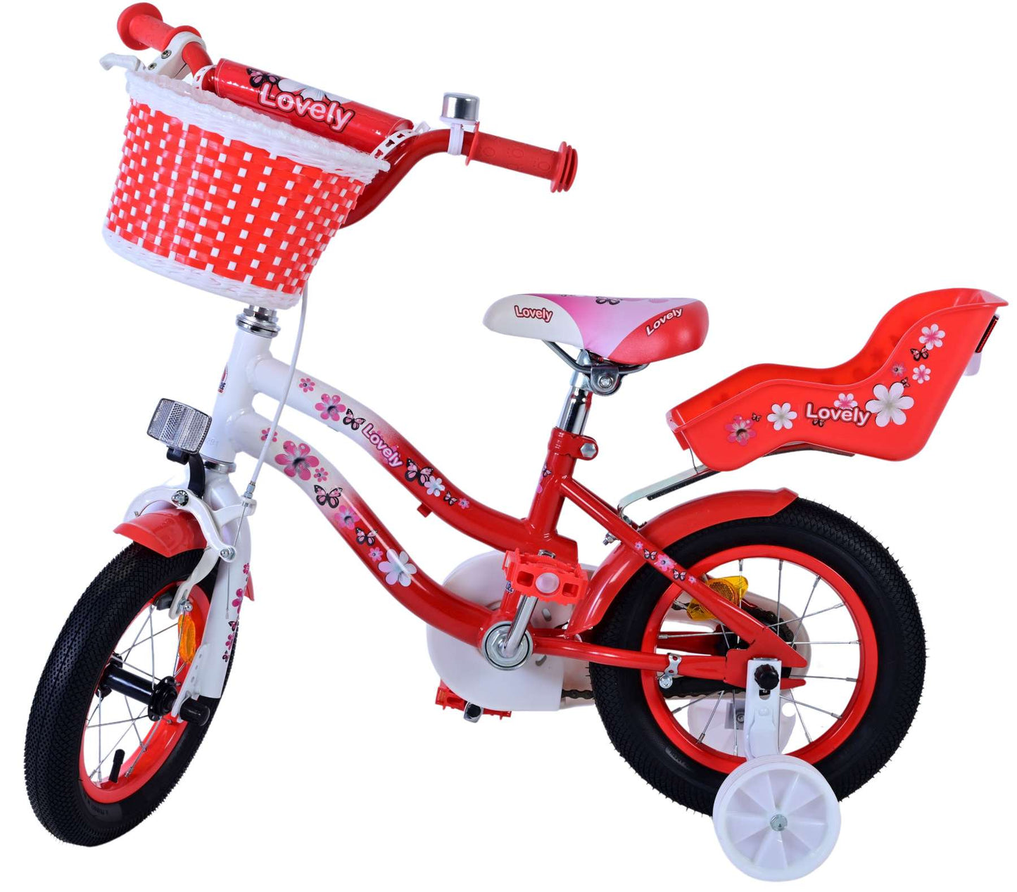 Volare Lovely Kinderfiets - Meisjes - 12 inch - Rood Wit