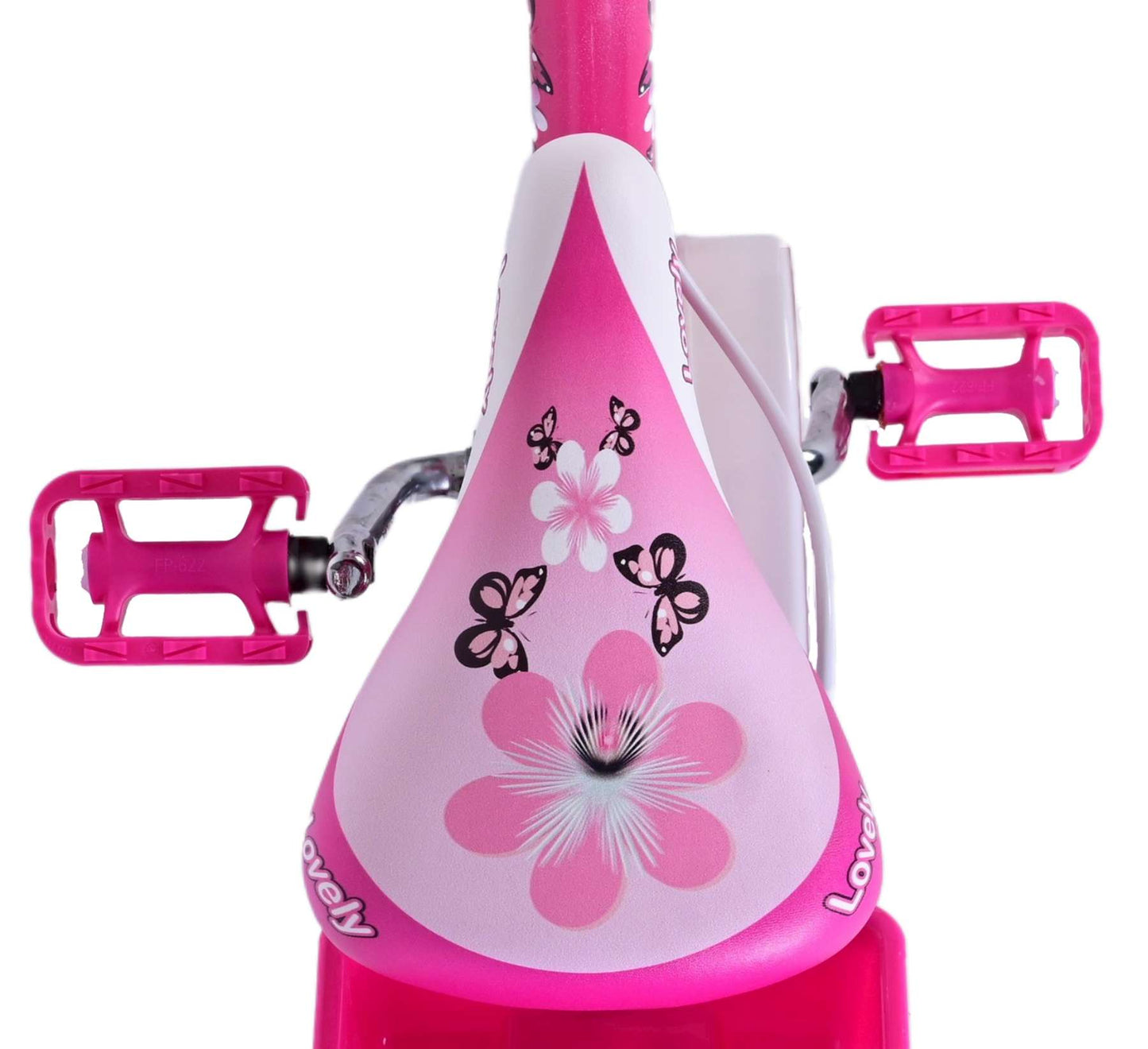 Volare Lovely Kinderfiets - Meisjes - 14 inch - Roze Wit - Twee Handremmen