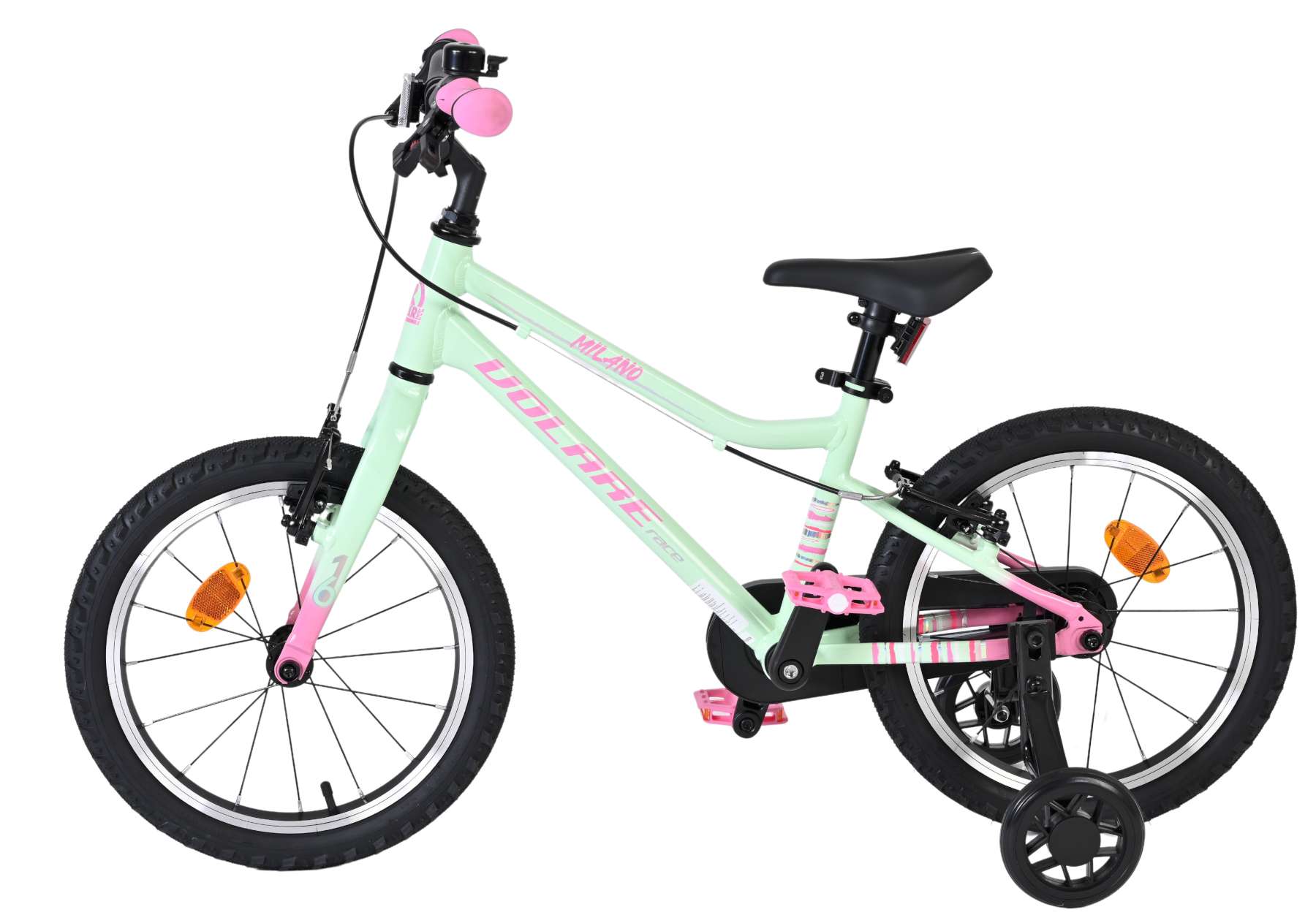 Volare milano kinderfiets - meisjes- 16 inch - mintgroen - twee handremmen