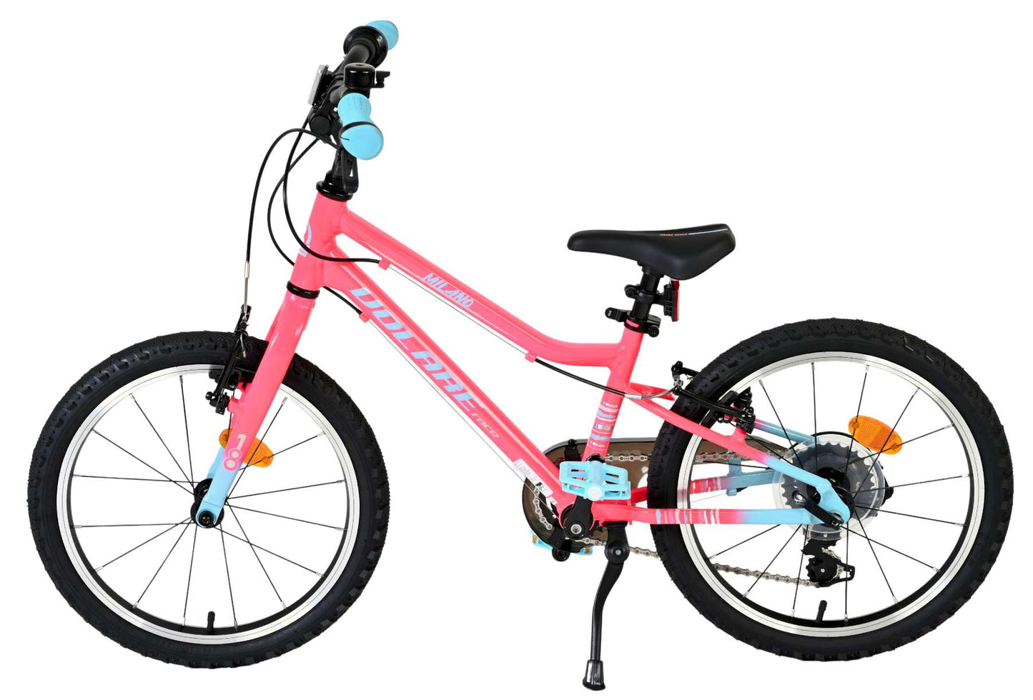 Volare milano kinderfiets - meisjes - 18 inch - roze - 6 speed - twee handremmen
