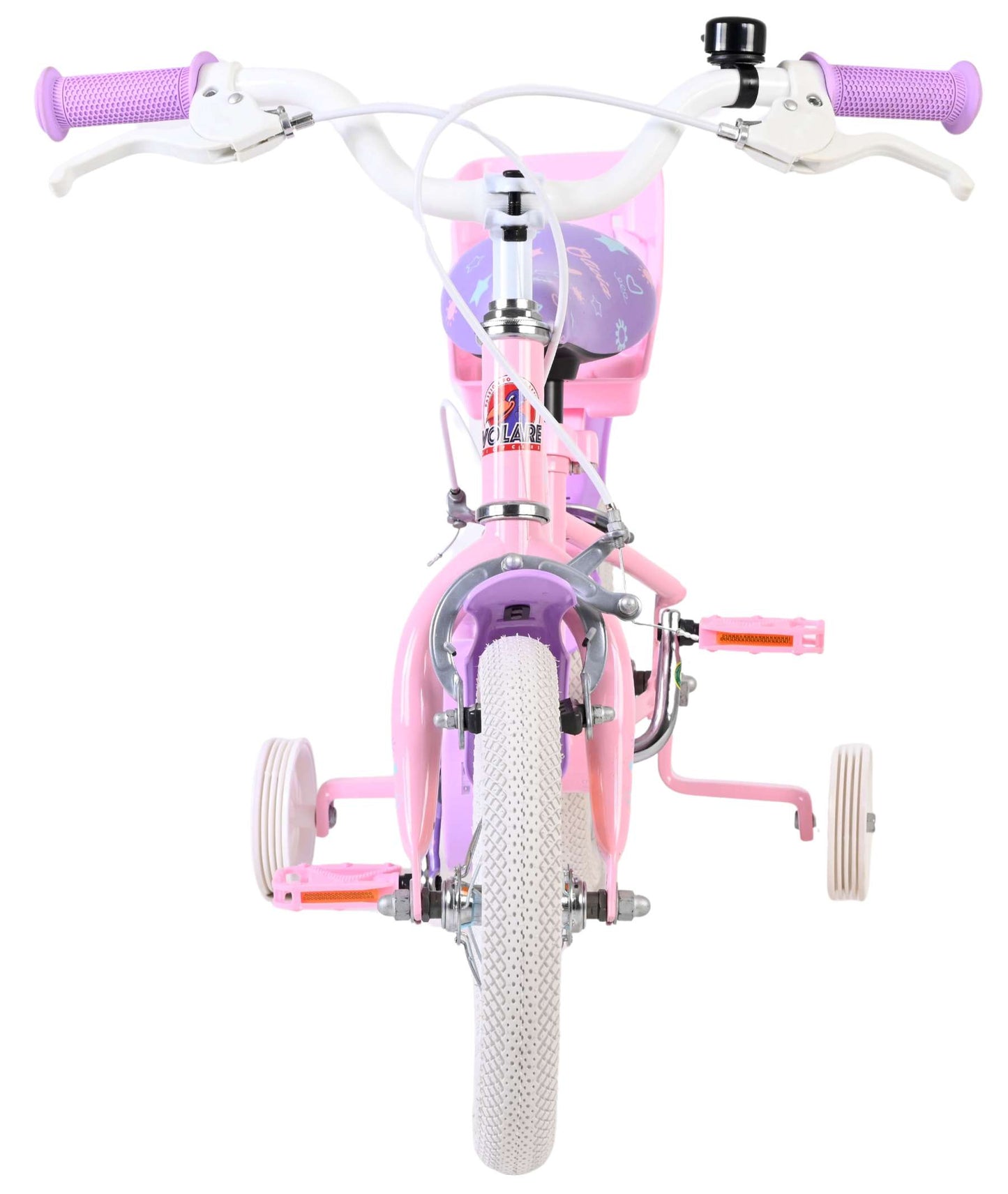 Volare olivia kinderfiets - meisjes - 12 inch - roze - twee handremmen