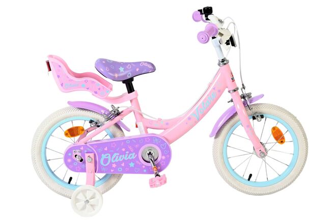 Volare olivia kinderfiets - meisjes - 14 inch - roze - twee handremmen