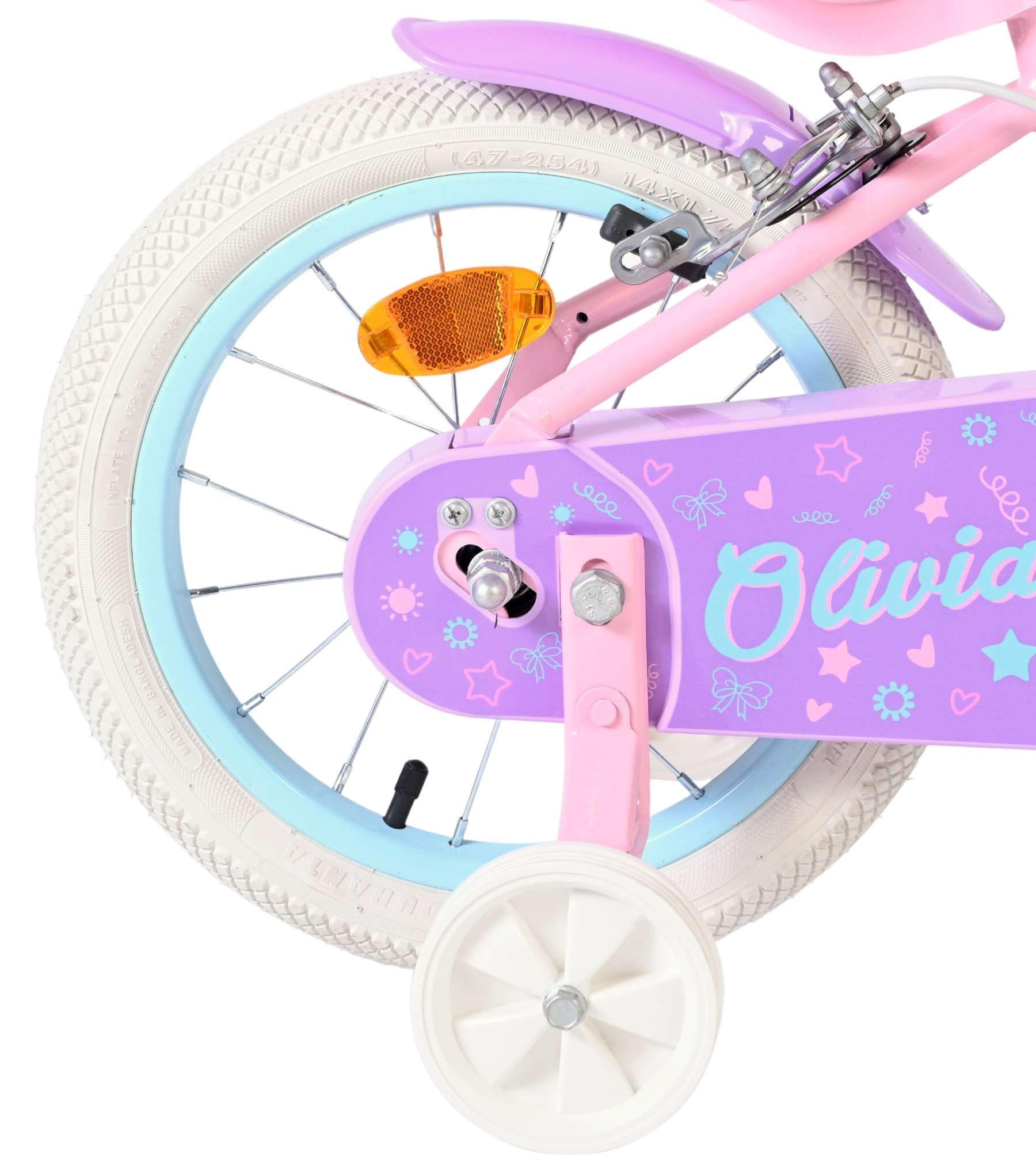 Bicicleta infantil Volare olivia - niña - 14 pulgadas - rosa - dos frenos de mano