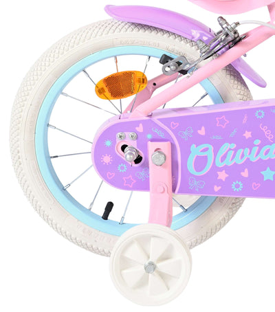 Bicicleta infantil Volare olivia - niña - 14 pulgadas - rosa - dos frenos de mano