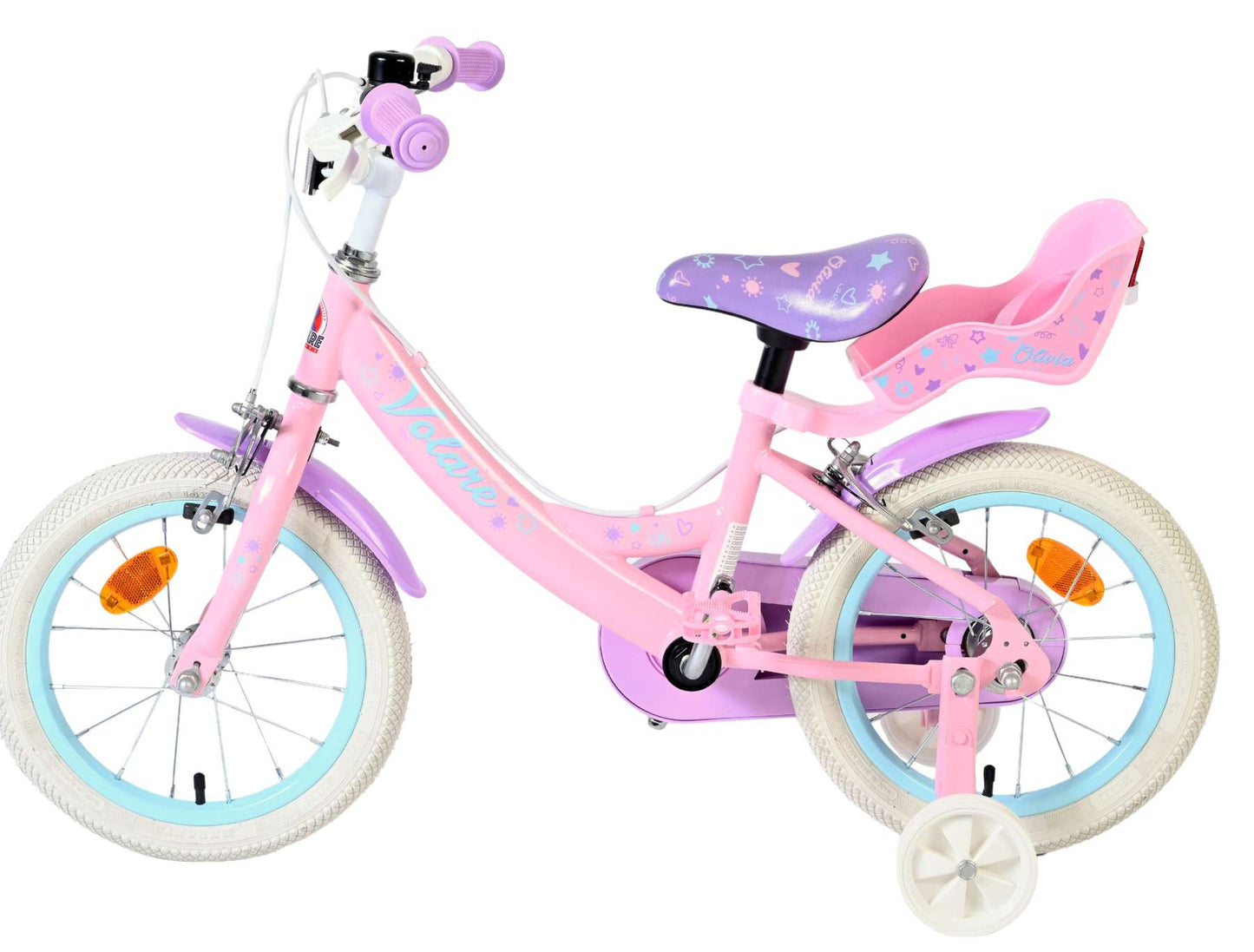 Bicicletta per bambini Volare Olivia - ragazze - 14 pollici - rosa - due freni a mano