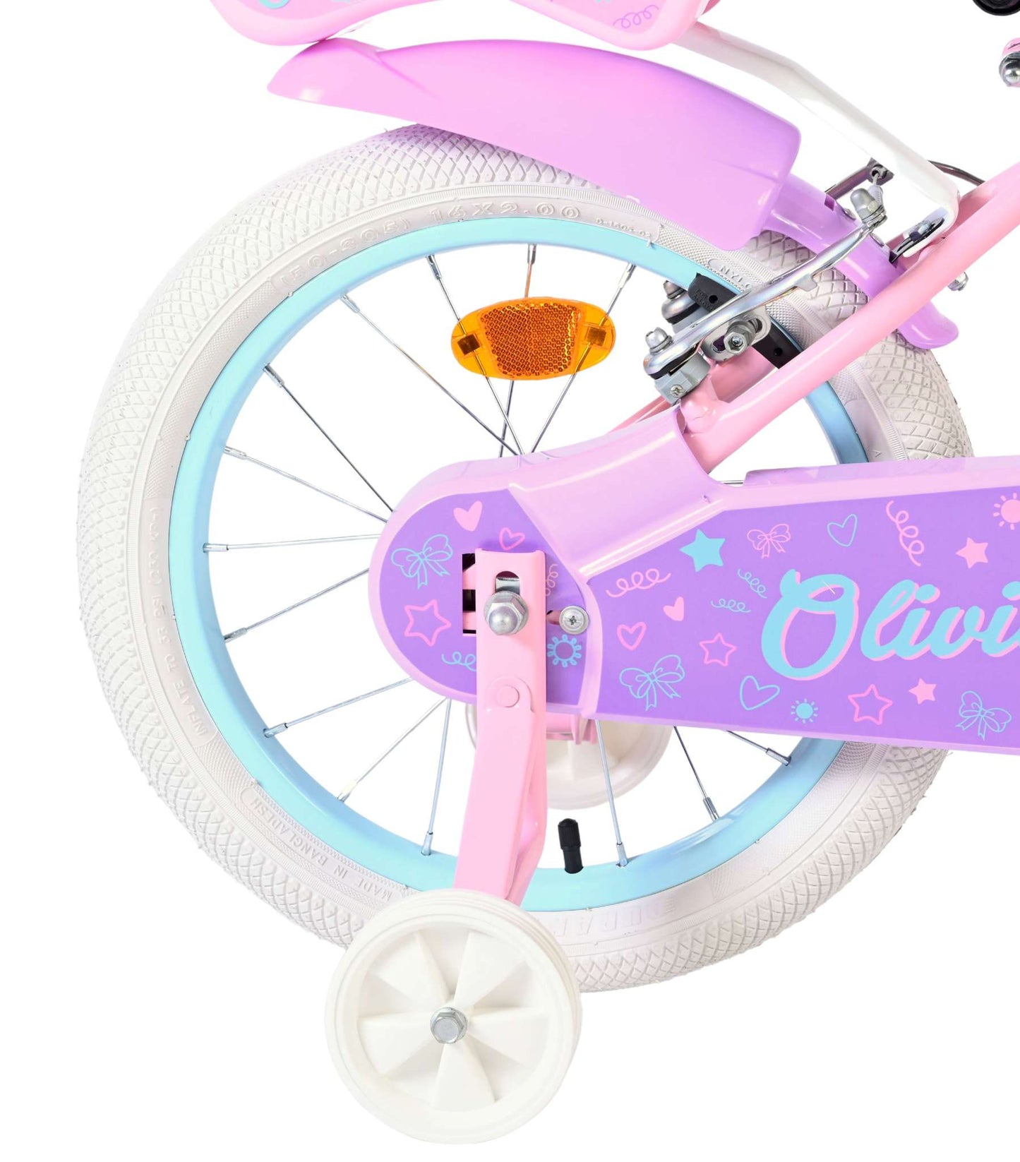 Bicicletta per bambini Volare Olivia - ragazze - 16 pollici - rosa - due freni a mano