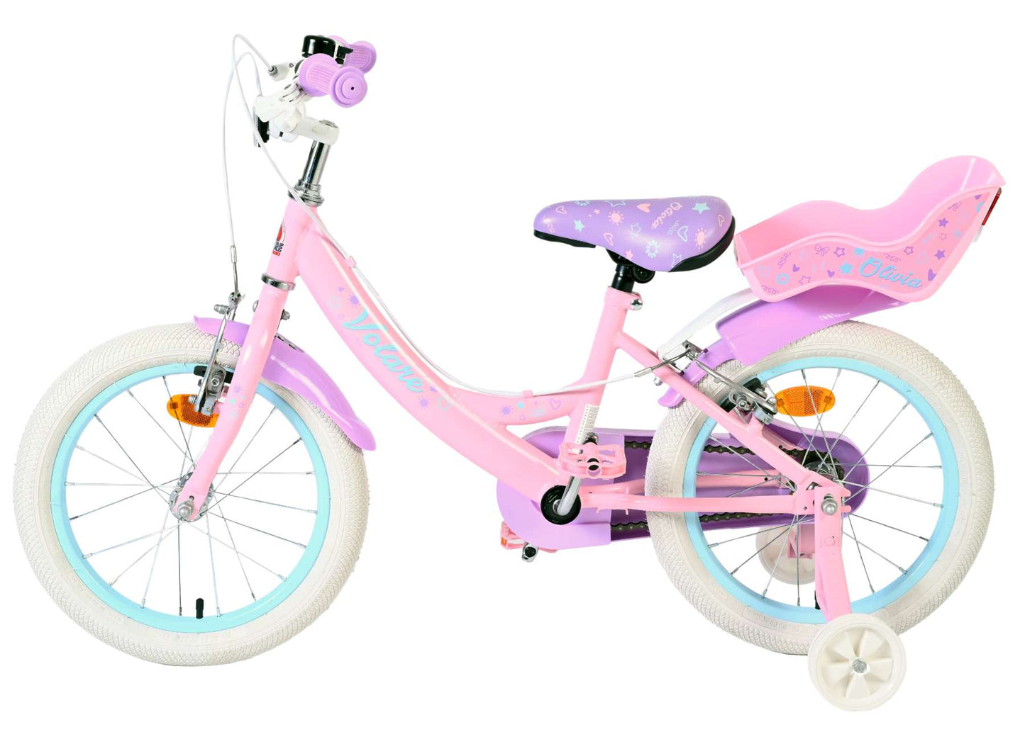Bicicletta per bambini Volare Olivia - ragazze - 16 pollici - rosa - due freni a mano