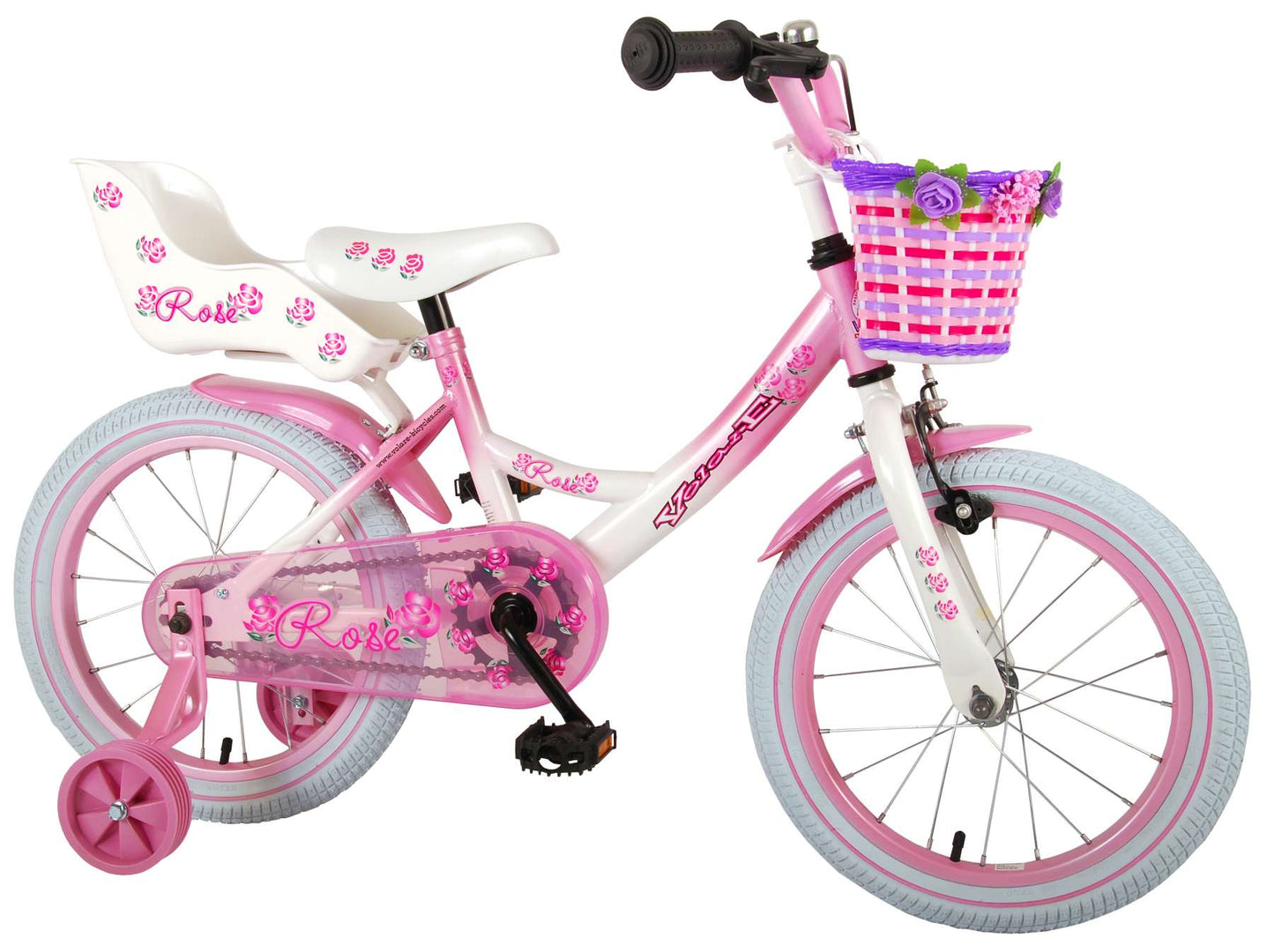 Bicycle per bambini di Vlatare Rose - Girls - 16 pollici - Bianco rosa - 95% assemblato