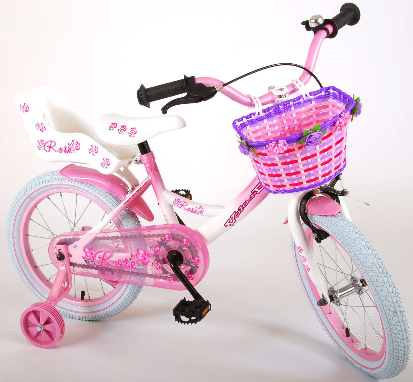 Bicycle per bambini di Vlatare Rose - Girls - 16 pollici - Bianco rosa - 95% assemblato