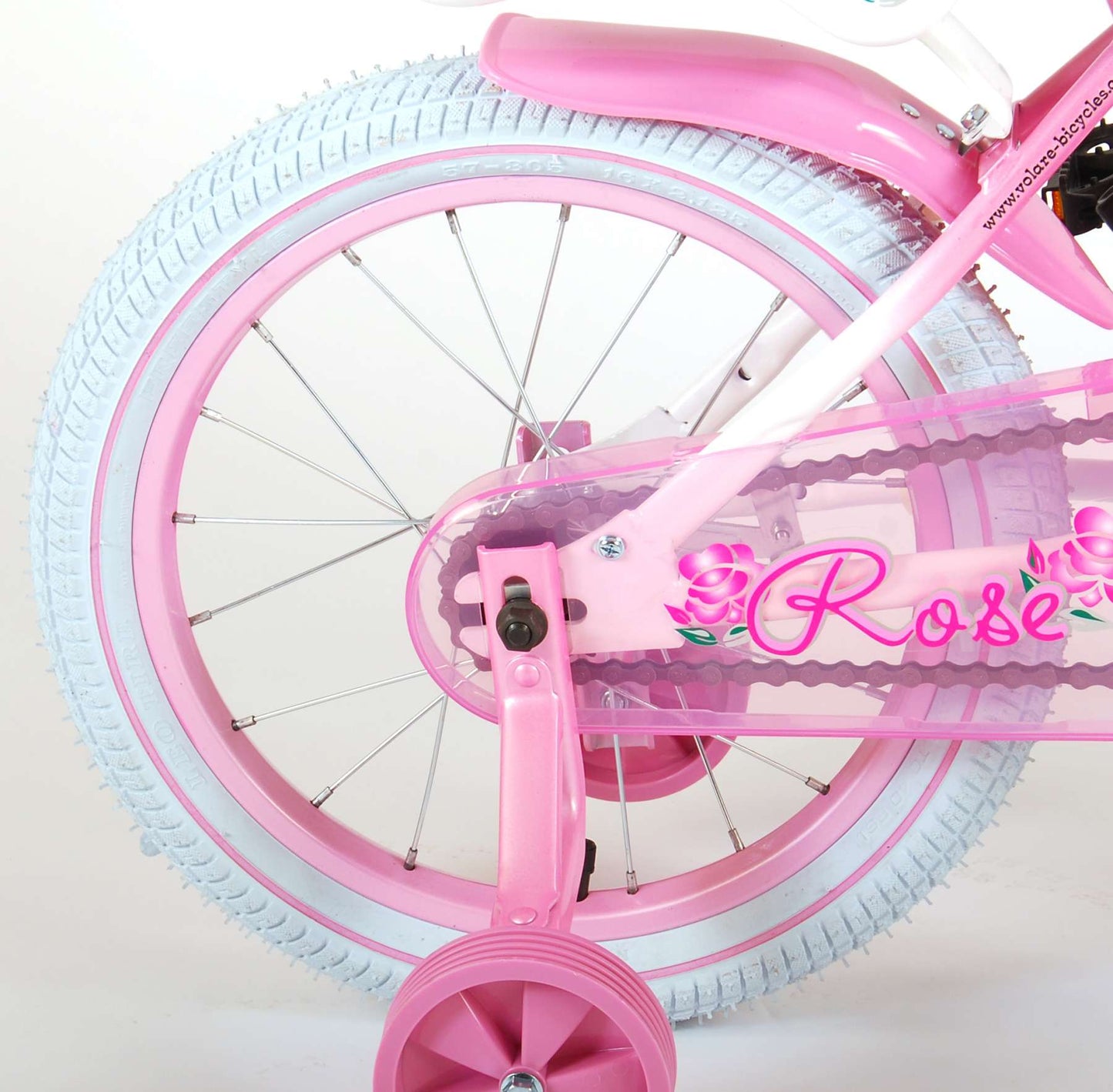 Bicycle per bambini di Vlatare Rose - Girls - 16 pollici - Bianco rosa - 95% assemblato