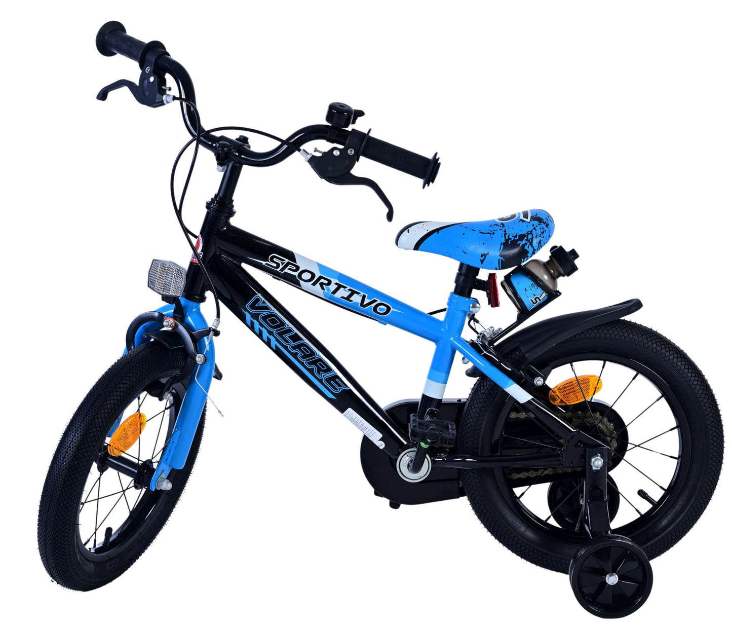 Volare Sportivo Bike para bicicletas para niños de 14 pulgadas Black Black dos manos frenos