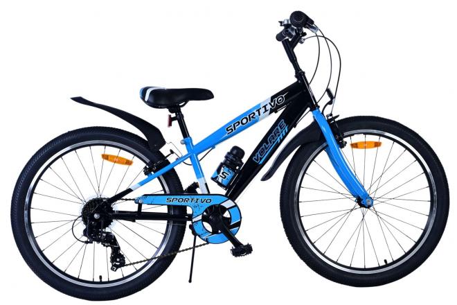 Valorare SportVo Children's Bike Boys Boys 24 pollici 7 velocità Blu nero