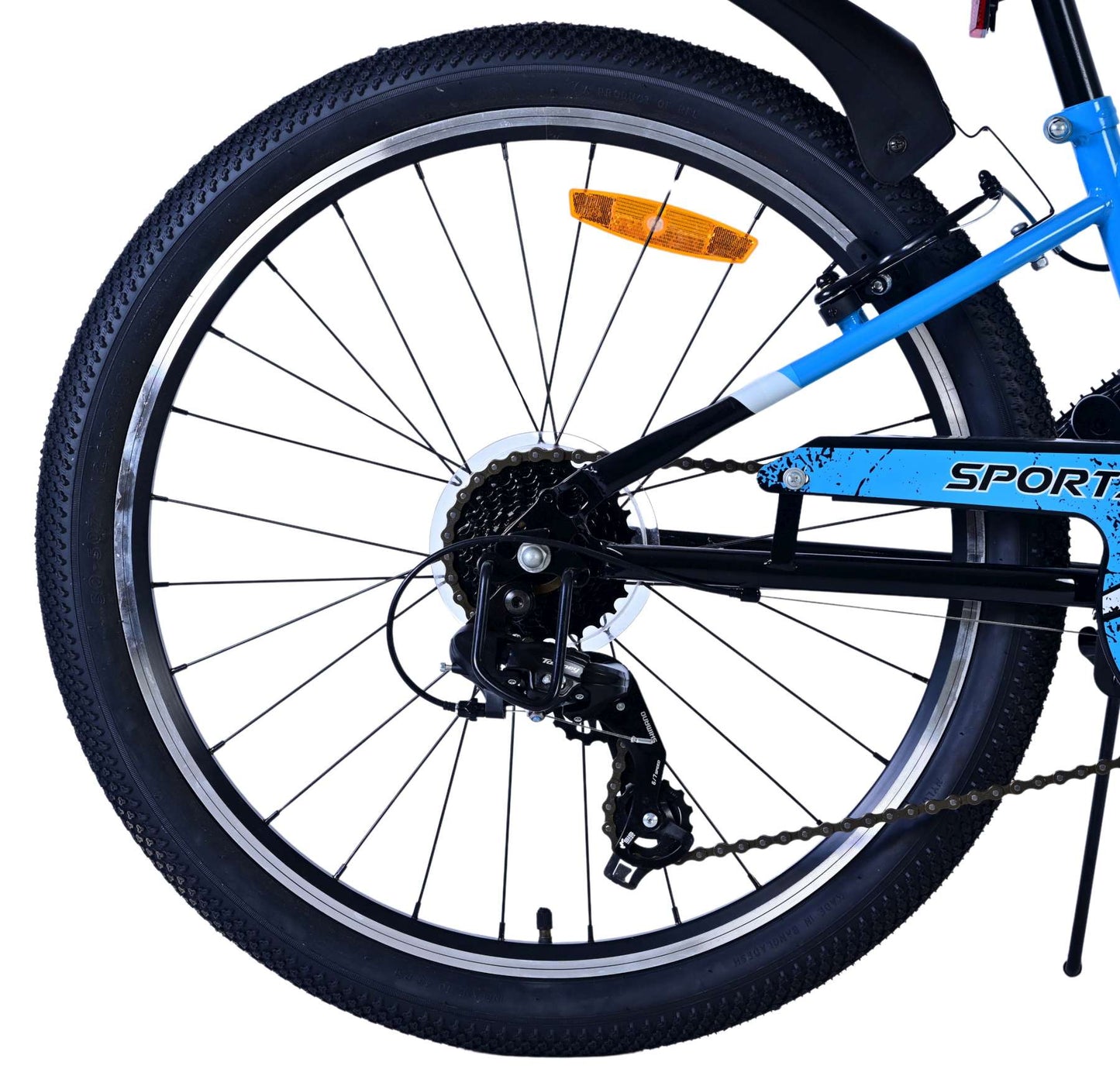 Valorare SportVo Children's Bike Boys Boys 24 pollici 7 velocità Blu nero