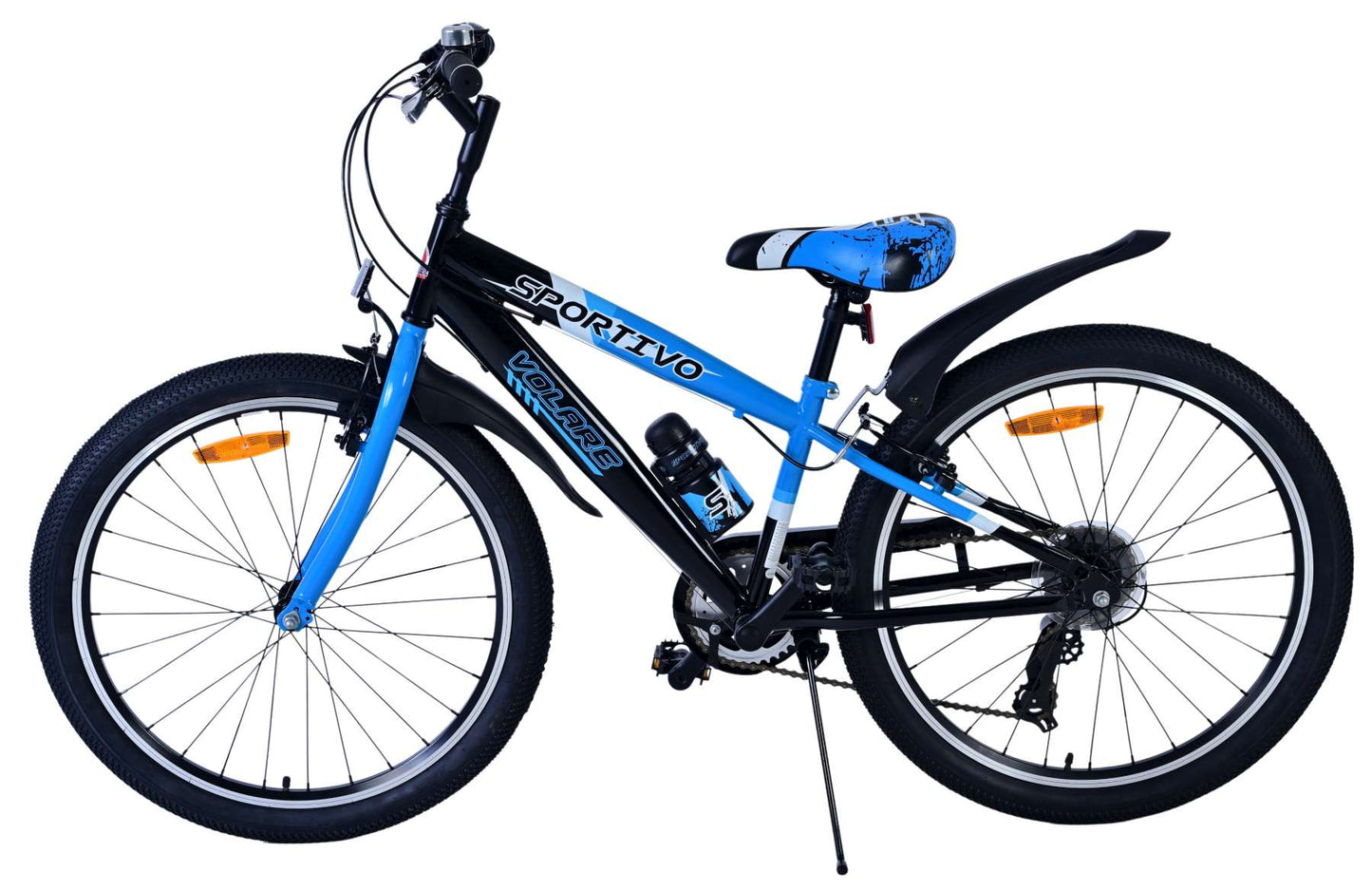 Valorare SportVo Children's Bike Boys Boys 24 pollici 7 velocità Blu nero