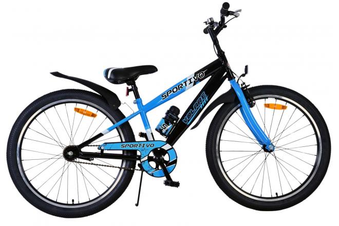 Volare sportivo per bambini in bici per bambini blu nero da 24 pollici
