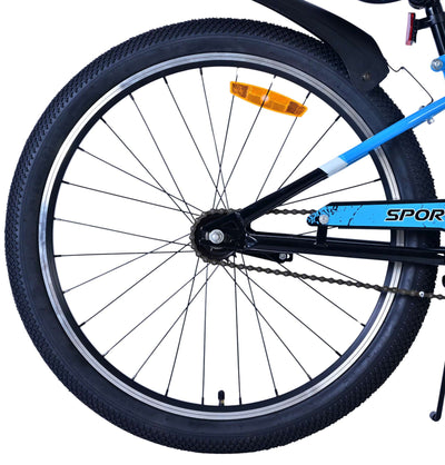 Volare sportivo per bambini in bici per bambini blu nero da 24 pollici