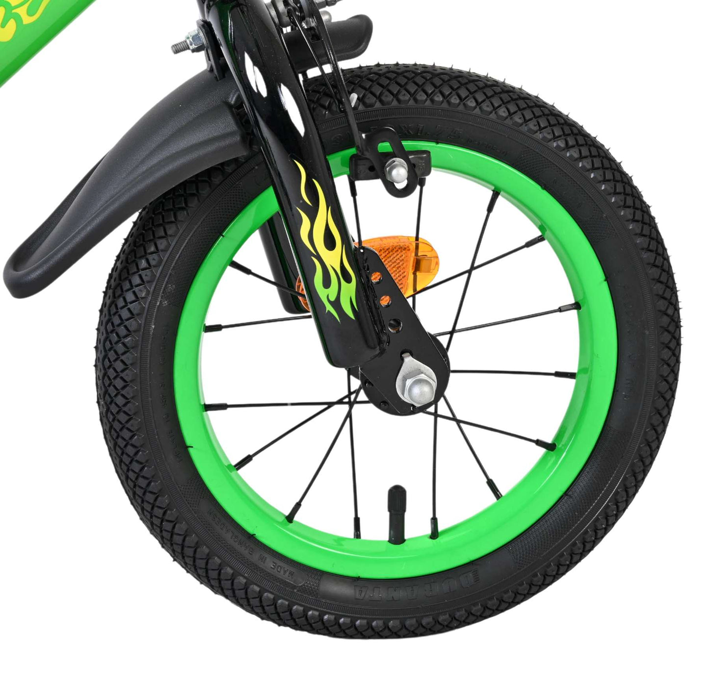 Bicicletta per bambini Volare Strike - ragazzi - 12 pollici - nero verde - due freni a mano