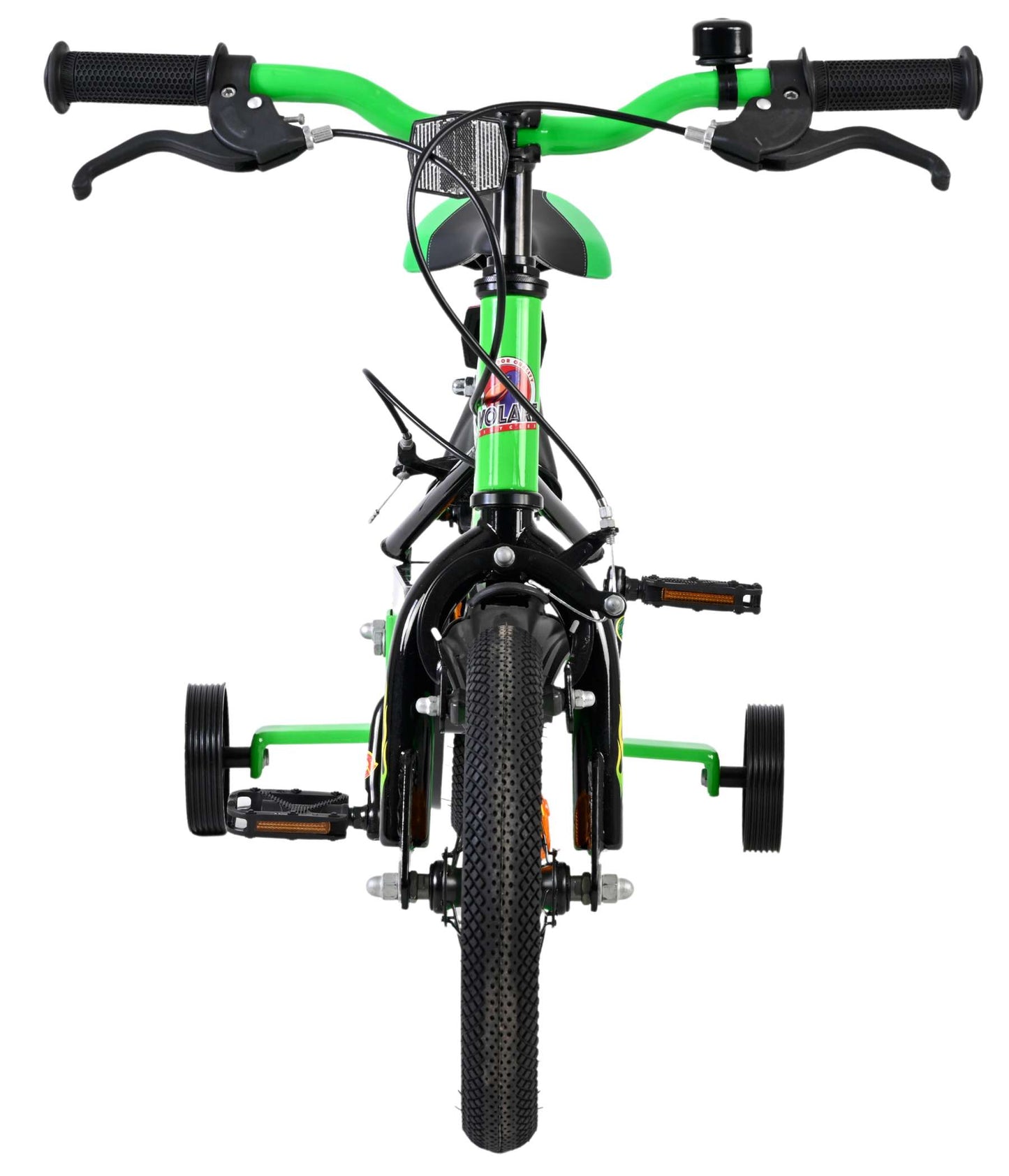 Bicicletta per bambini Volare Strike - ragazzi - 12 pollici - nero verde - due freni a mano