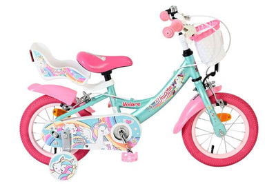 Bicicletta per bambini Volare Unicorn - ragazze - 12 pollici - verde - due freni a mano