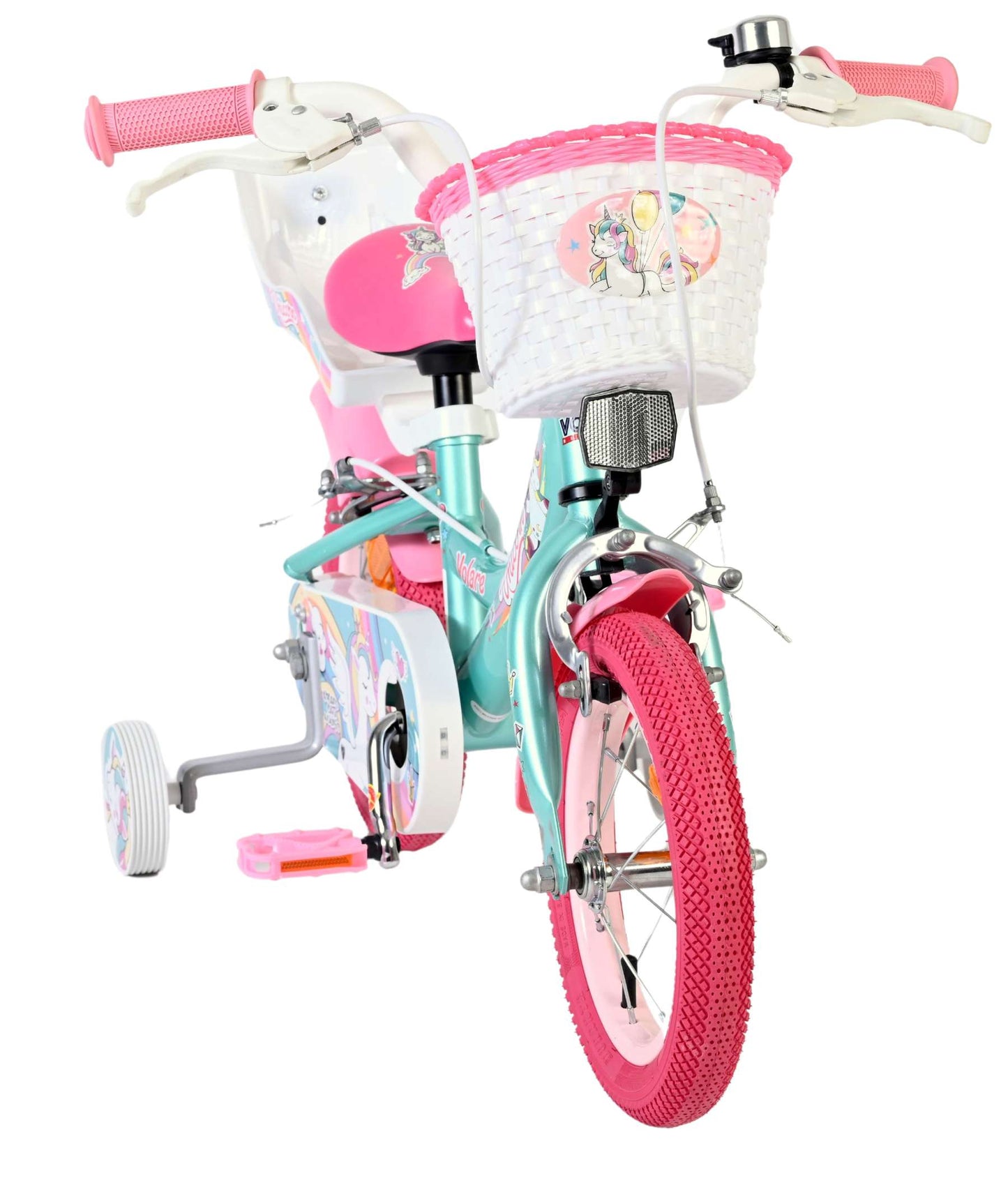 Bicicleta infantil Volare Unicorn - niña - 12 pulgadas - verde - dos frenos de mano