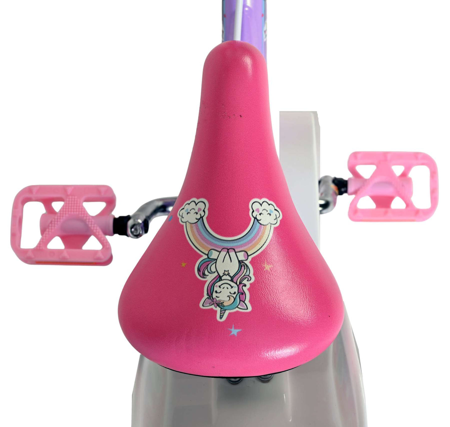 Volare unicorn kinderfiets - meisjes - 12 inch - paars - twee handremmen