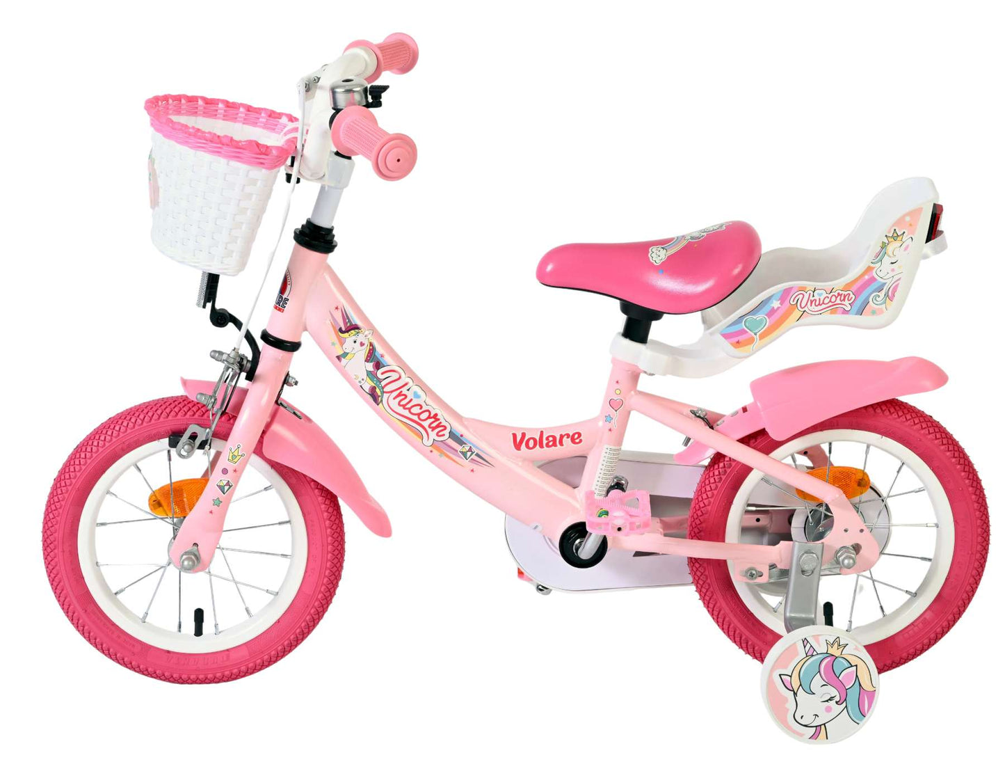 Bicicletta per bambini Volare Unicorn - ragazze - 12 pollici - rosa