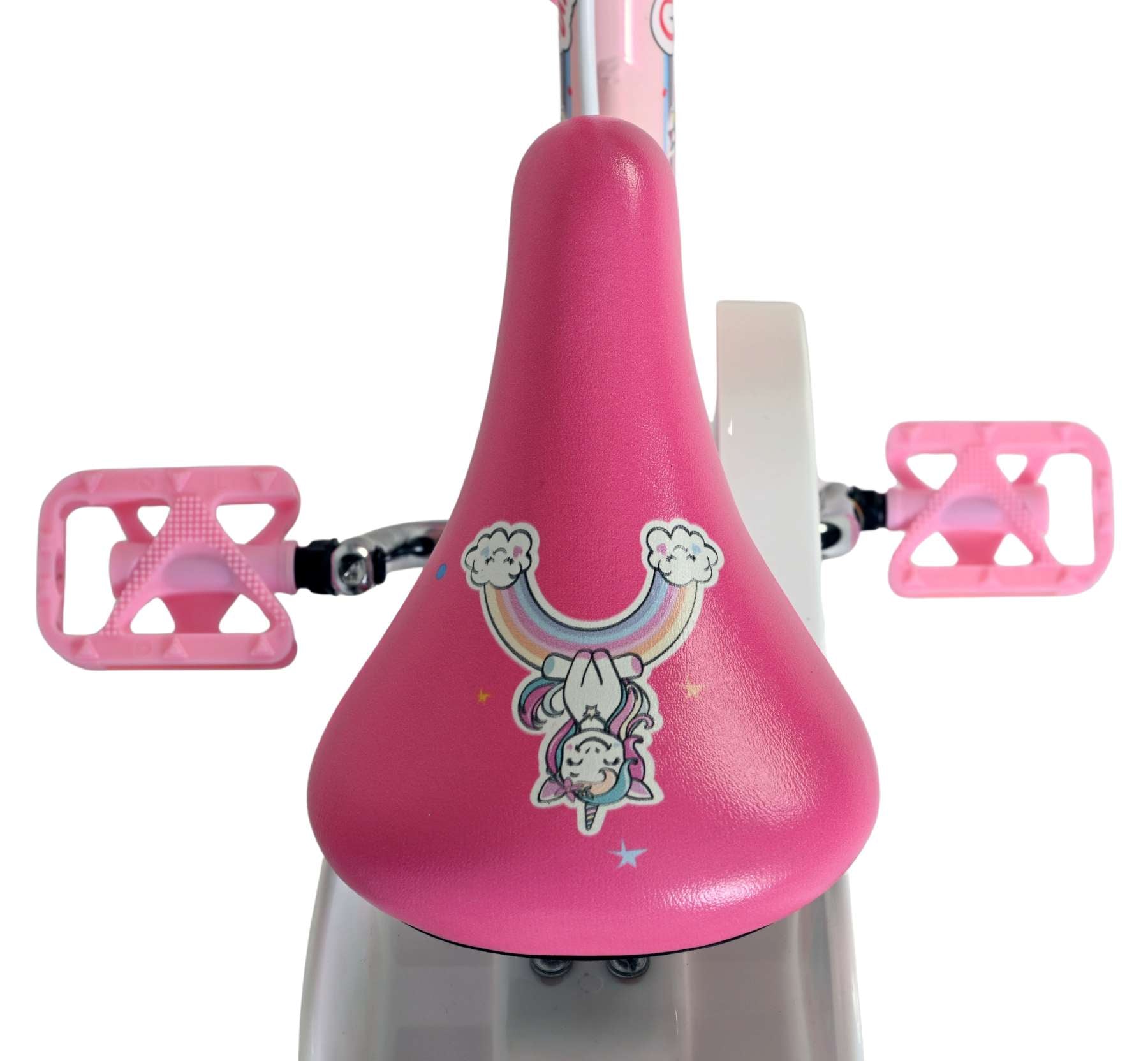 Bicicleta infantil Volare Unicorn - niña - 12 pulgadas - rosa - dos frenos de mano