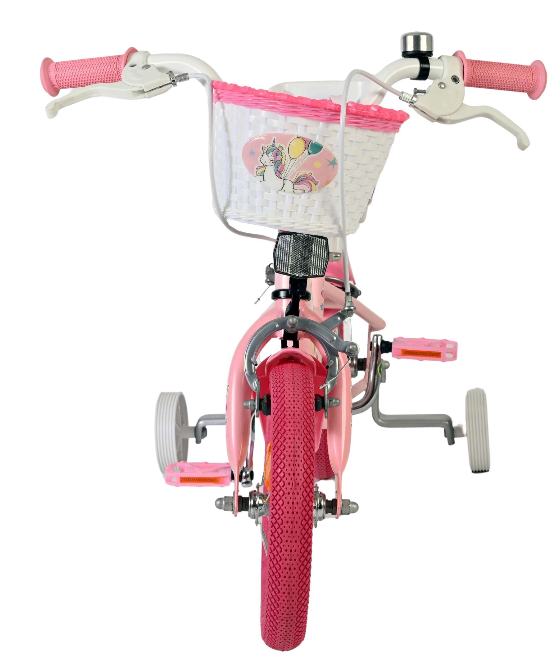 Bicicleta infantil Volare Unicorn - niña - 12 pulgadas - rosa - dos frenos de mano