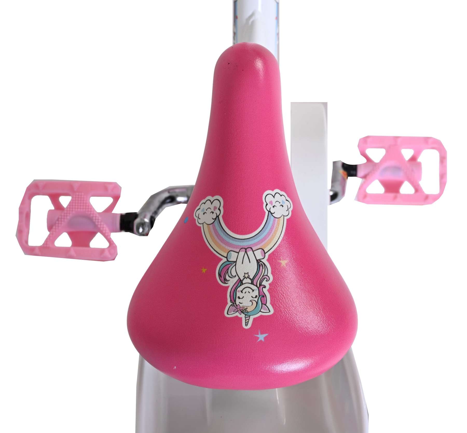 Bicicleta infantil Volare Unicorn - niña - 12 pulgadas - blanca
