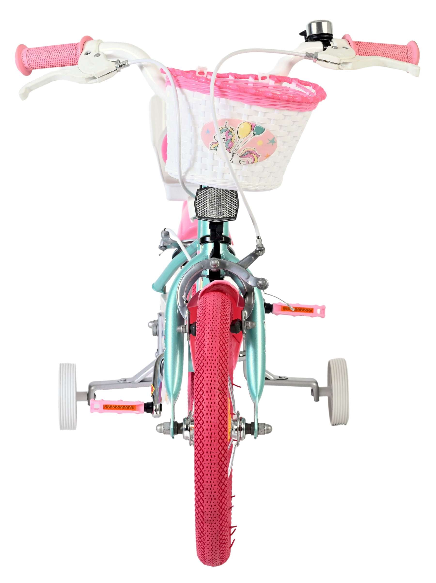 Bicicleta infantil Volare Unicorn - niña - 14 pulgadas - verde - dos frenos de mano